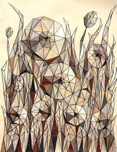 DANCE OF BEIGE FLOWERS by Tuzhilkina Maria, Drawing for Sale on Select