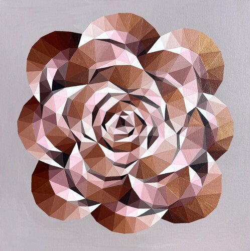 GOLDEN ROSE ON GRAY by Tuzhilkina Maria, Painting for Sale on Select