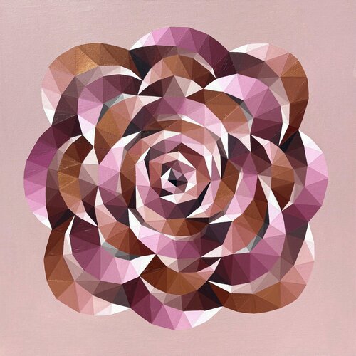 GOLD AND PINK CRYSTAL ROSE by Tuzhilkina Maria, Painting for Sale on Select