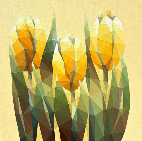 SUNNY YELLOW TULIPS by Tuzhilkina Maria, Painting for Sale on Select