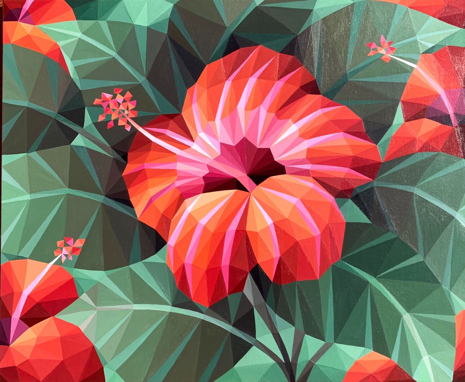 ORANGE HIBISCUS FLOWER Tuzhilkina Maria Original painting for sale