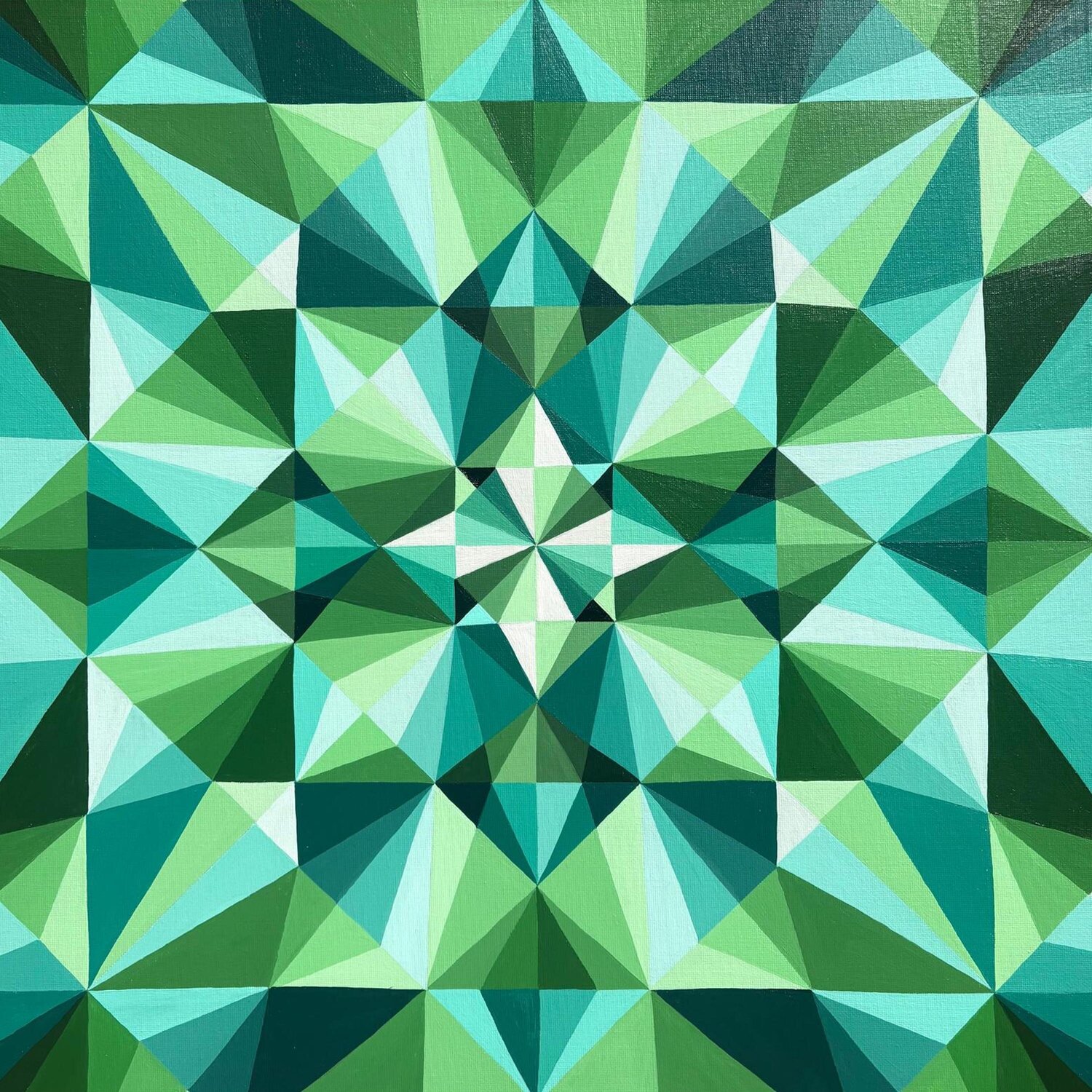 GEOMETRY GREEN EMERALD Tuzhilkina Maria Original painting for sale