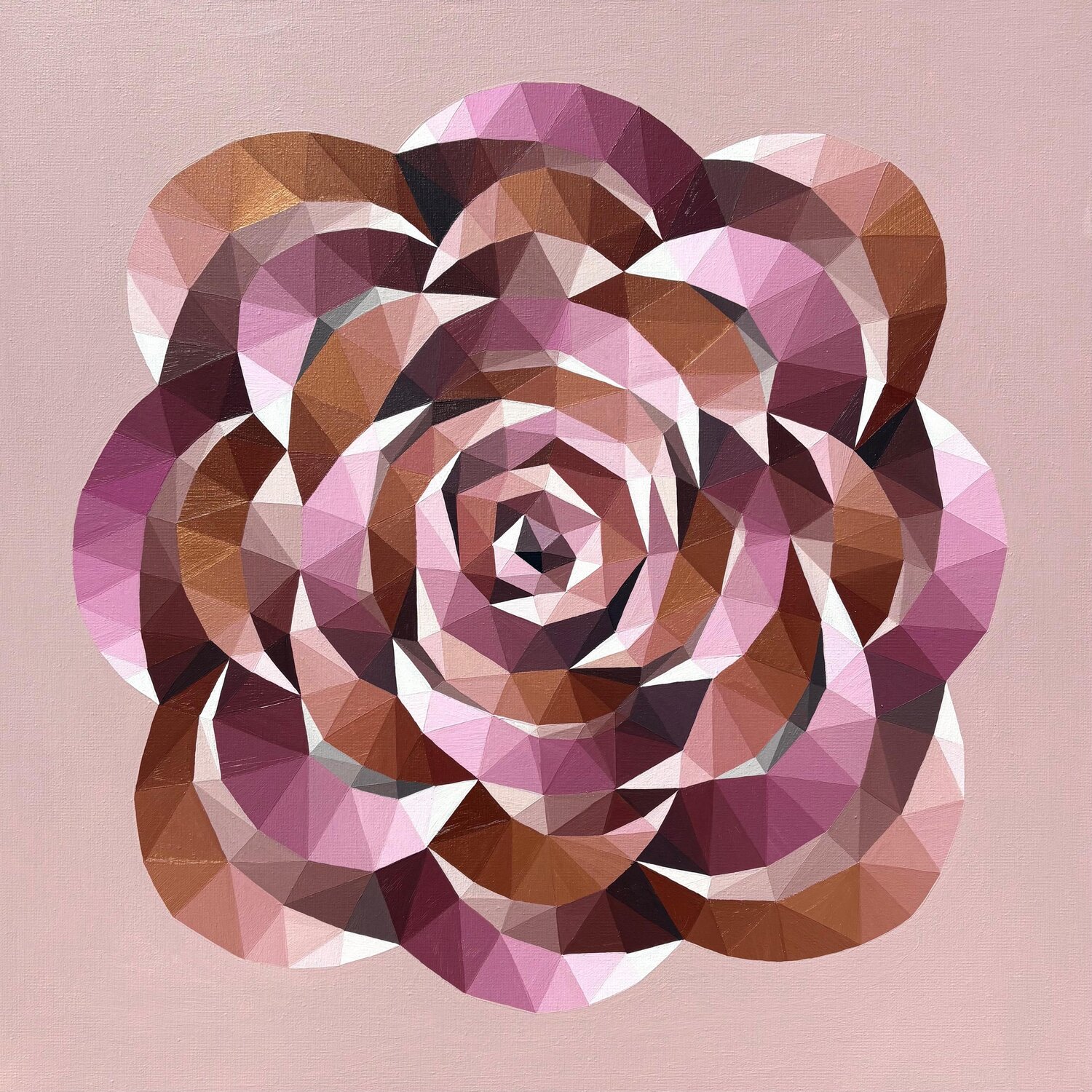 GOLD AND PINK CRYSTAL ROSE Tuzhilkina Maria Original painting for sale