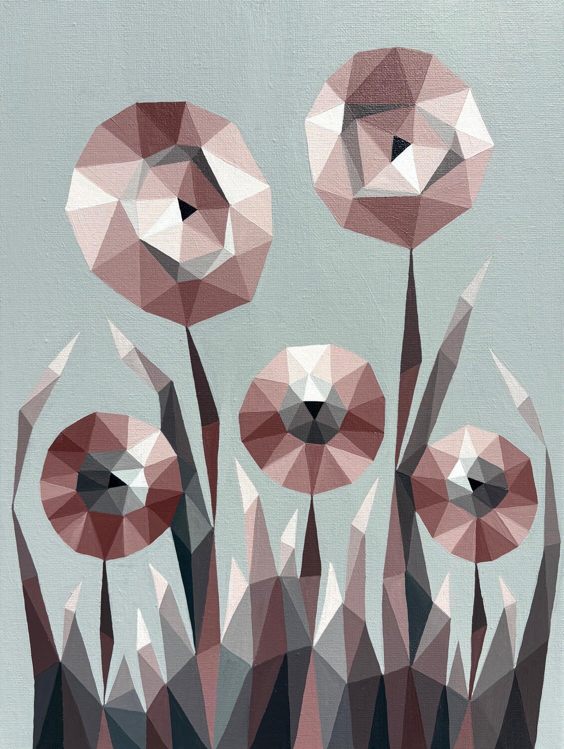 TERRACOTTA POPPY IN CALM FIELD Tuzhilkina Maria Original painting for sale