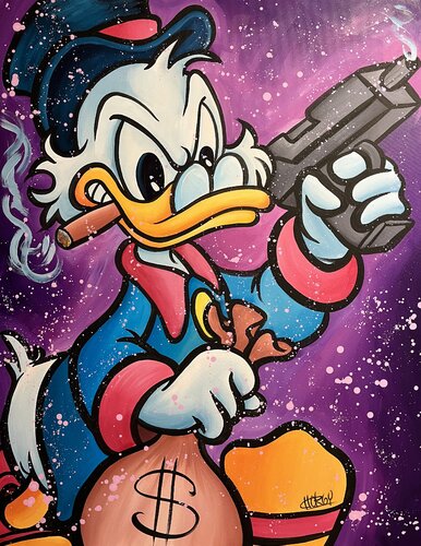 «Smoke From Both Ends» feat. Scrooge McDuck (Disney) by CHORGY, Painting for Sale on Select