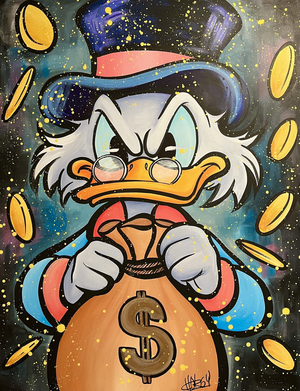 «Guardian of the Money Bag» feat. Scrooge McDuck (Disney) CHORGY Original painting for sale