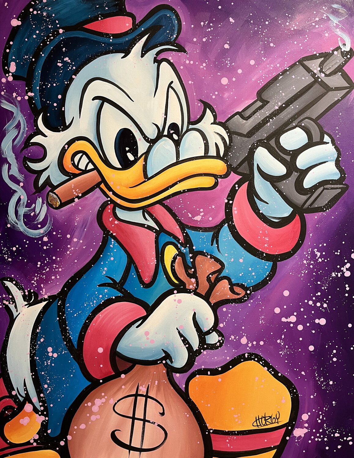 «Smoke From Both Ends» feat. Scrooge McDuck (Disney) CHORGY Original painting for sale