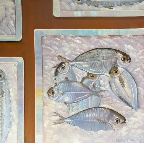 At the Harbor Fish Market by Michael Maron, Painting for Sale on Select