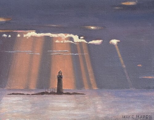 Ram Island Light by Michael Maron, Painting for Sale on Select