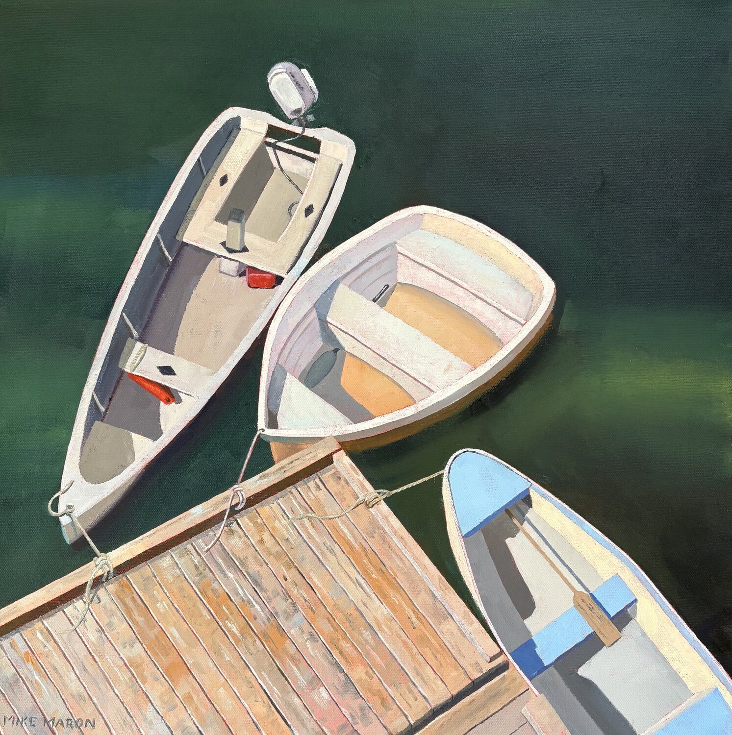 Dark Water at Wells Harbor Michael Maron Original painting for sale