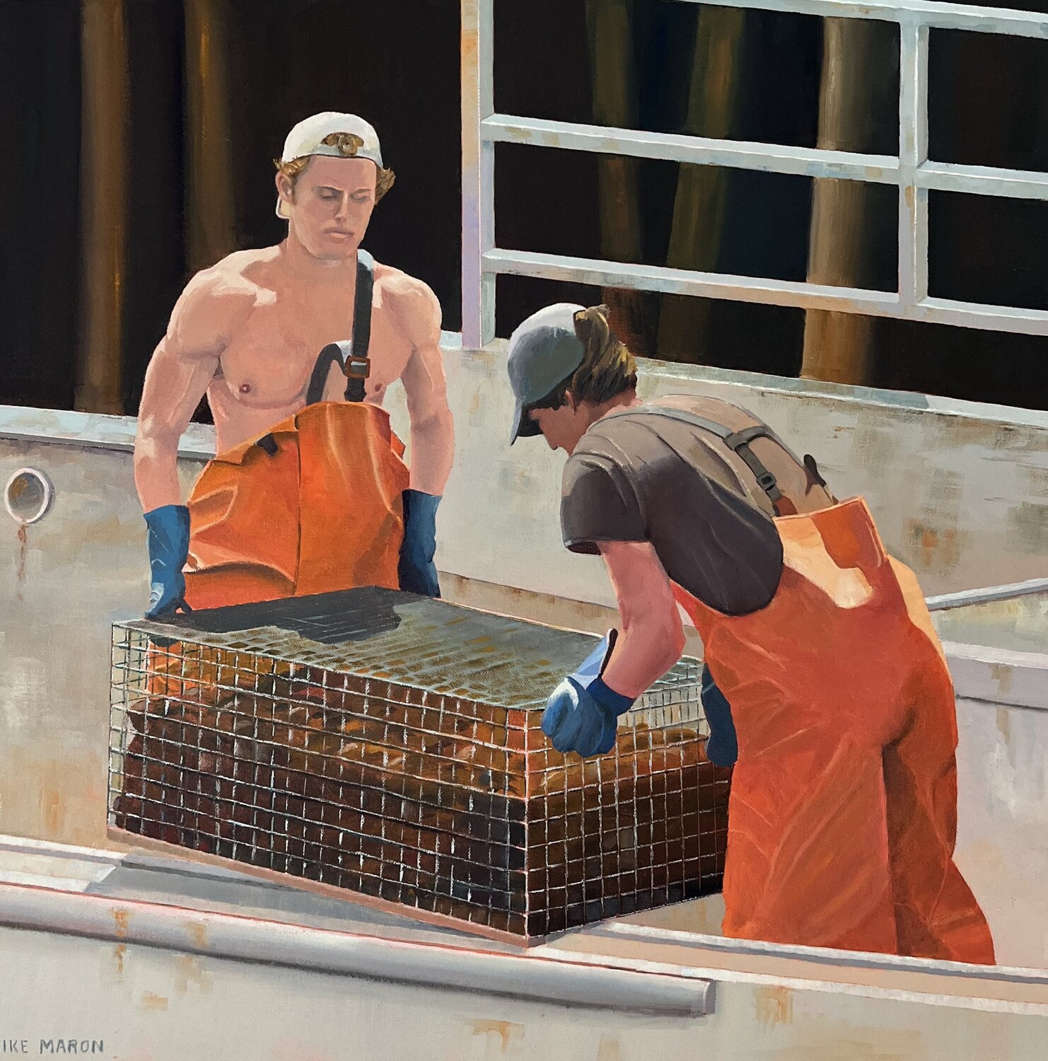 Moving the Day's Catch Michael Maron Original painting for sale