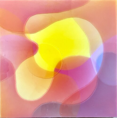 Pink orange candy wave five by Isabel Kleinert, Painting for Sale on Select