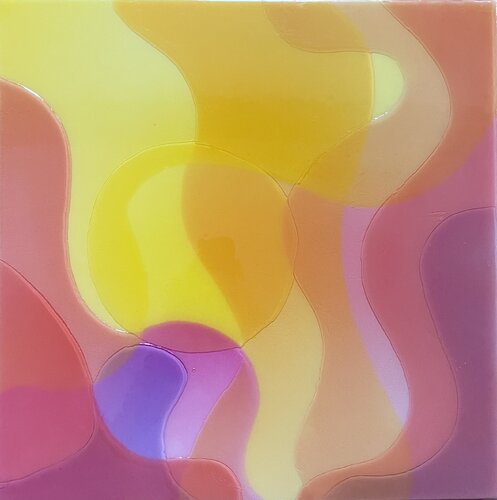 Pink orange candy wave four by Isabel Kleinert, Painting for Sale on Select