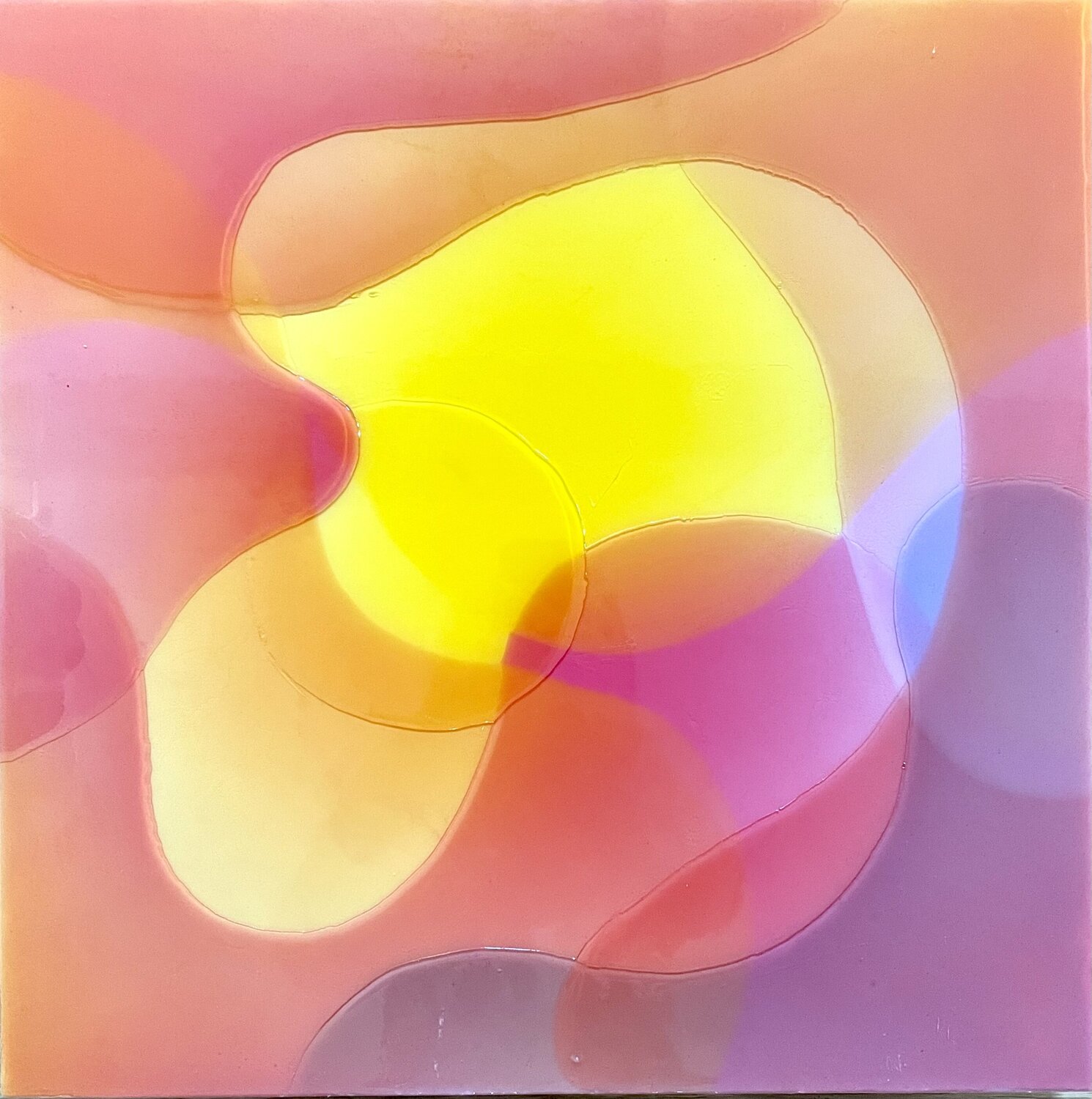 Pink orange candy wave five Isabel Kleinert Original painting for sale