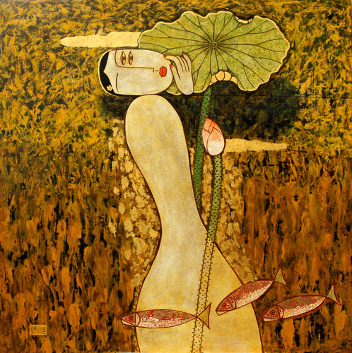 The girl on a hot day von Bui Trong Du, Malerei kaufen auf Select