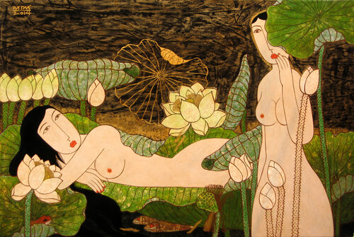 Muses by Bui Trong Du, Painting for Sale on Select