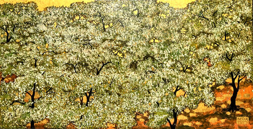 Plum blossom season no 1 by Bui Trong Du, Painting for Sale on Select
