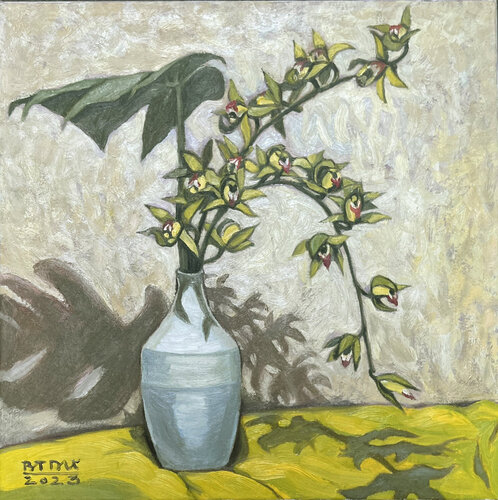 Tran Mong cymbidium flower No8 by Bui Trong Du, Painting for Sale on Select