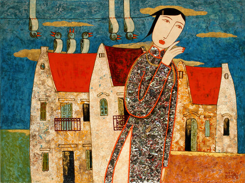 Loneliness In The City by Bui Trong Du, Painting for Sale on Select