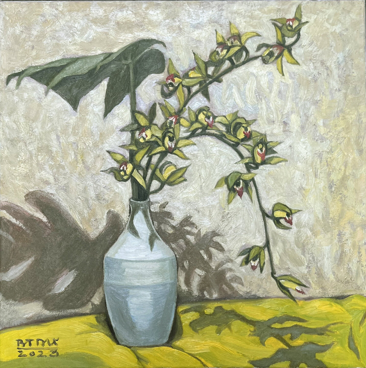 Tran Mong cymbidium flower No8 Bui Trong Du Original painting for sale