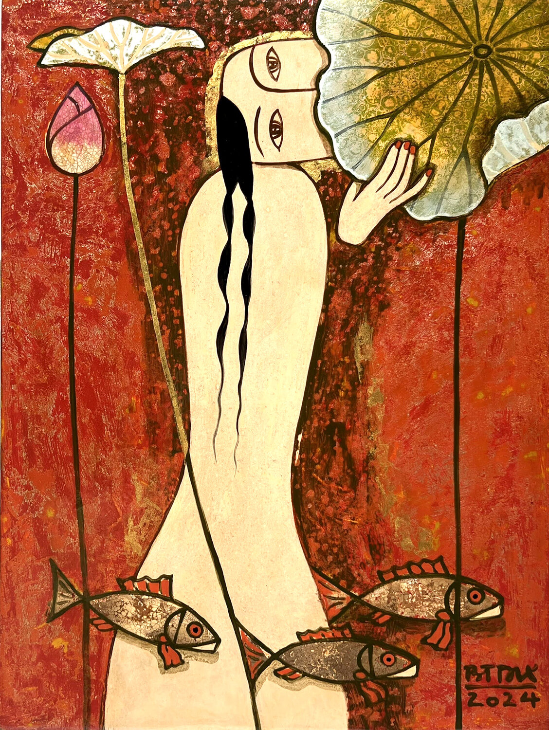 The shame Bui Trong Du Original painting for sale