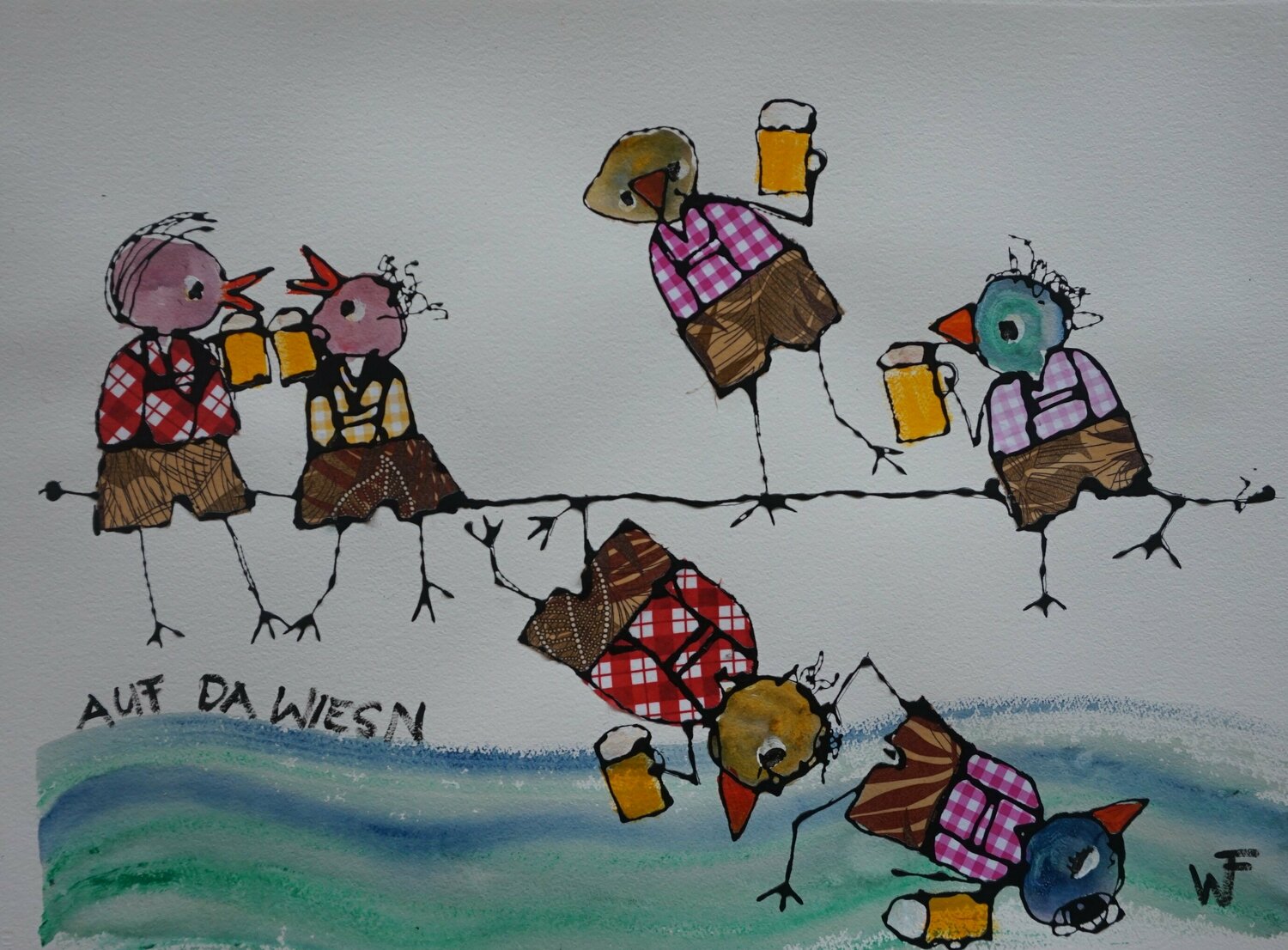 Auf da Wiesn Friedrich Wurm Original painting for sale