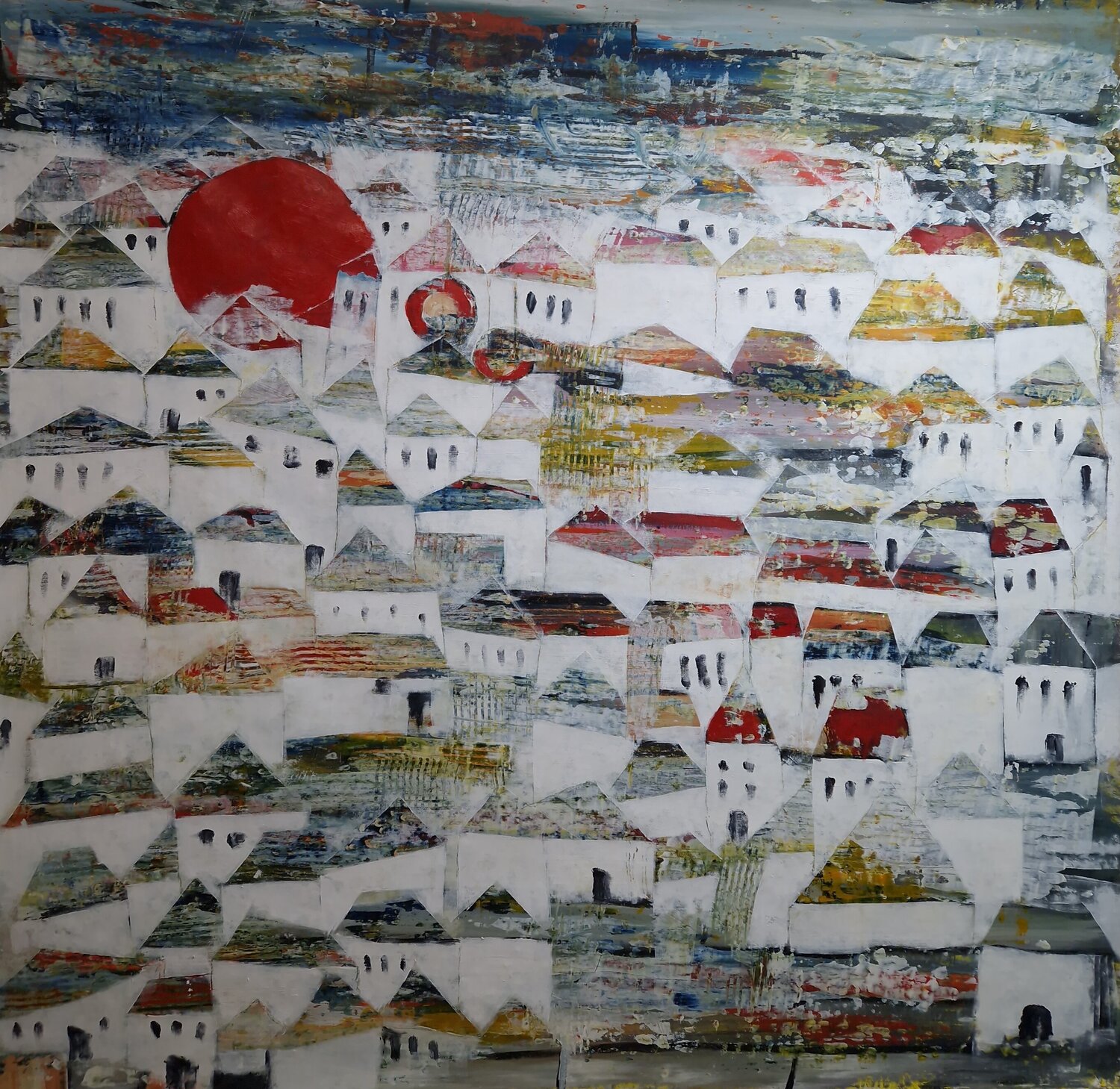 Red Sun Friedrich Wurm Original painting for sale