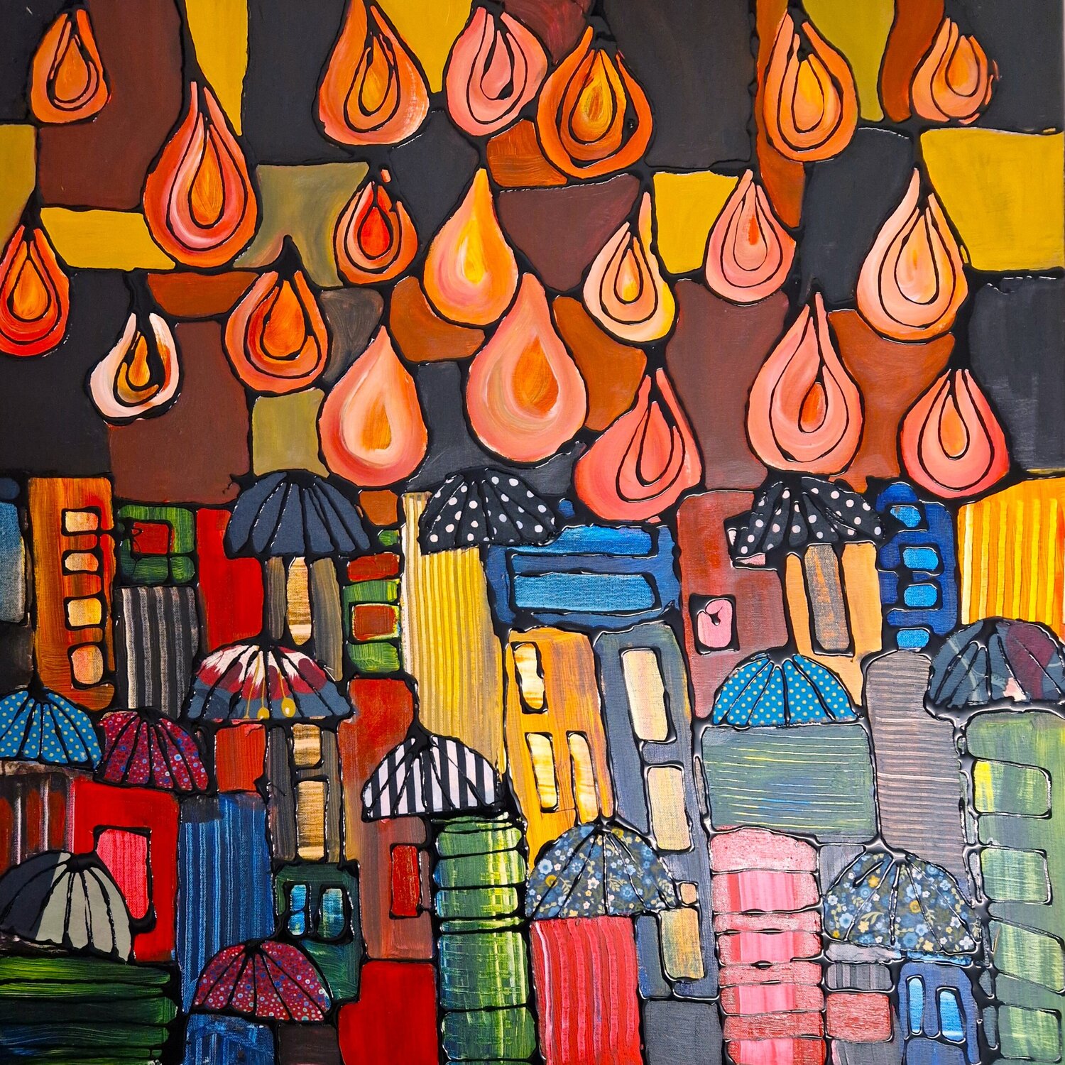Stadtregen Friedrich Wurm Original painting for sale