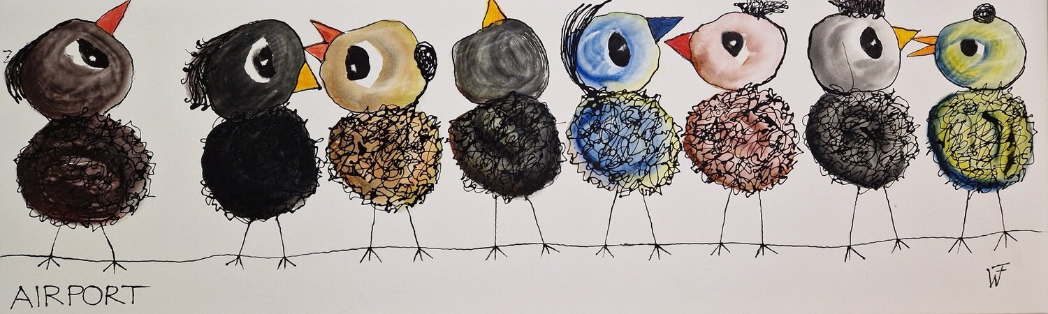 Airport Friedrich Wurm Original painting for sale