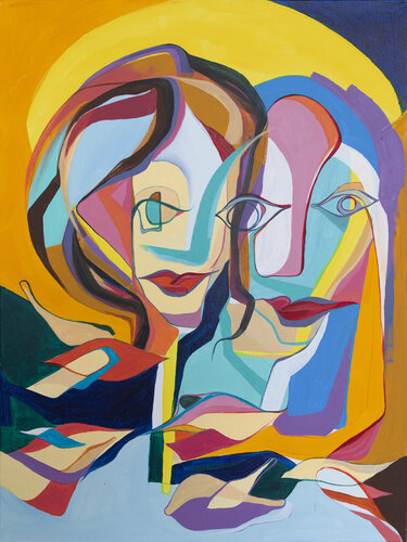 Two sisters by Olja Mesec, Painting for Sale on Select