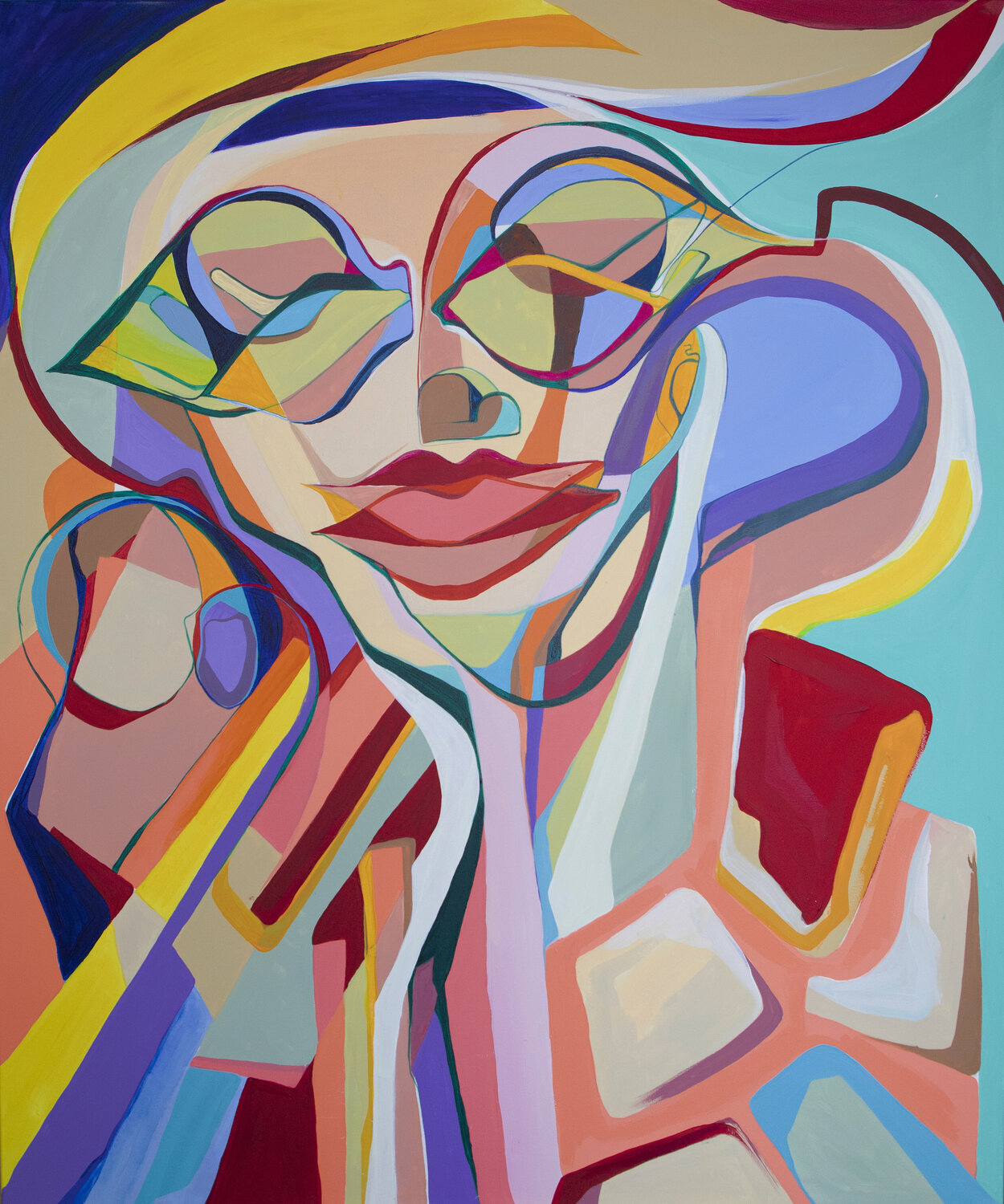 Waiting for the Perfect Wave / On the Beach Olja Mesec Original painting for sale