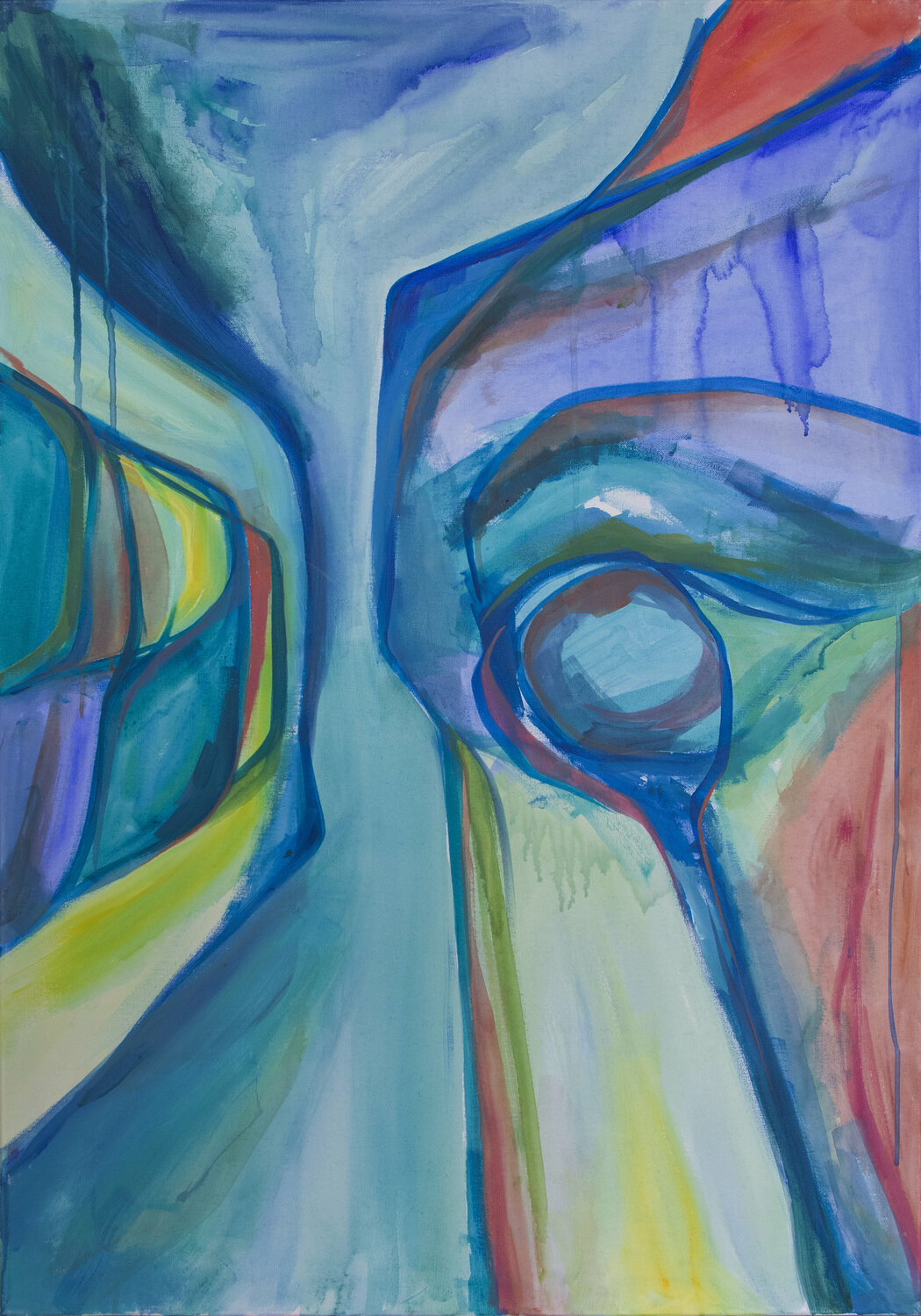 Blue Giant/Face of Mood - Blue Olja Mesec Original painting for sale