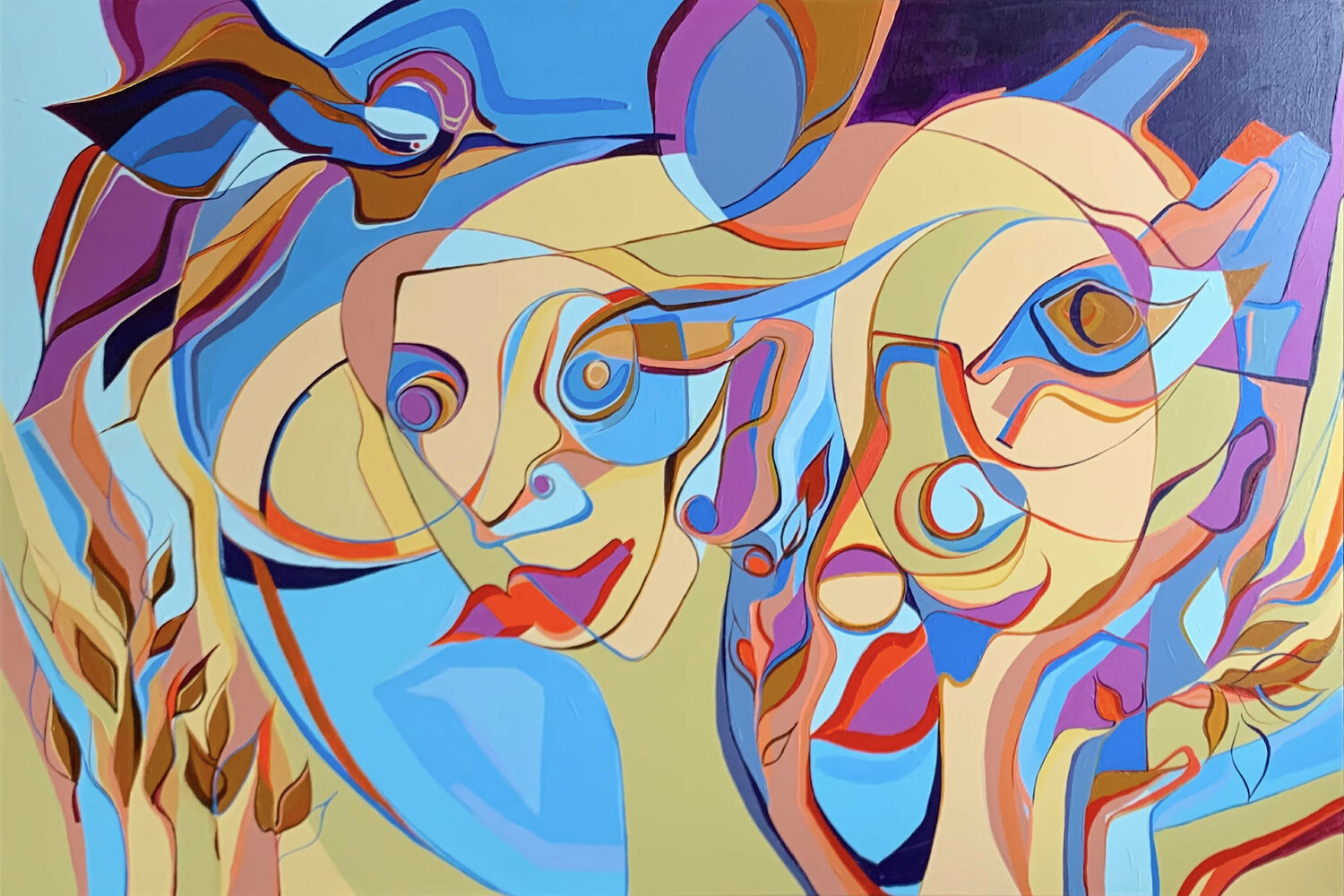 Summer Wave Olja Mesec Original painting for sale