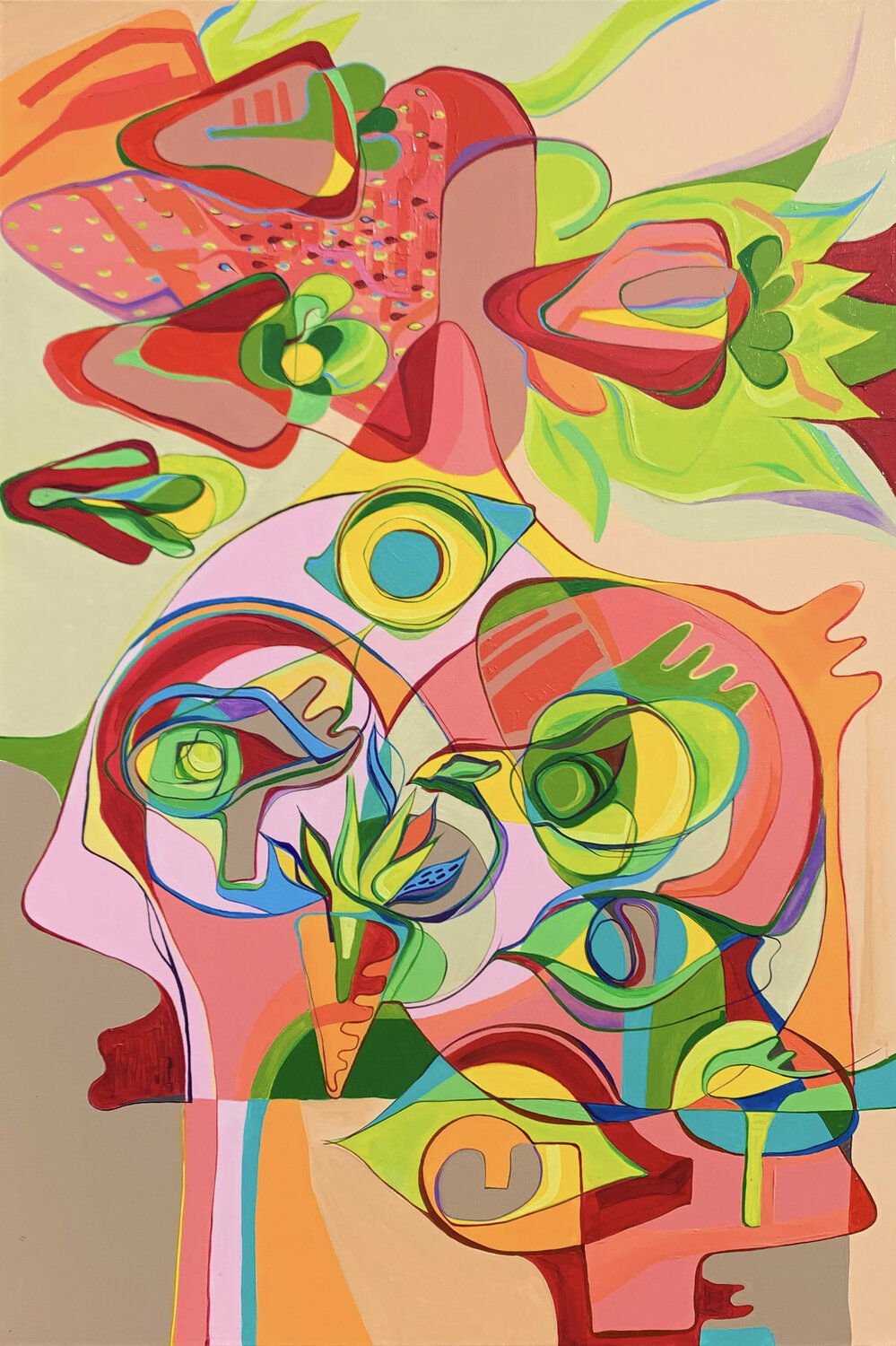 Strawberry Land Olja Mesec Original painting for sale