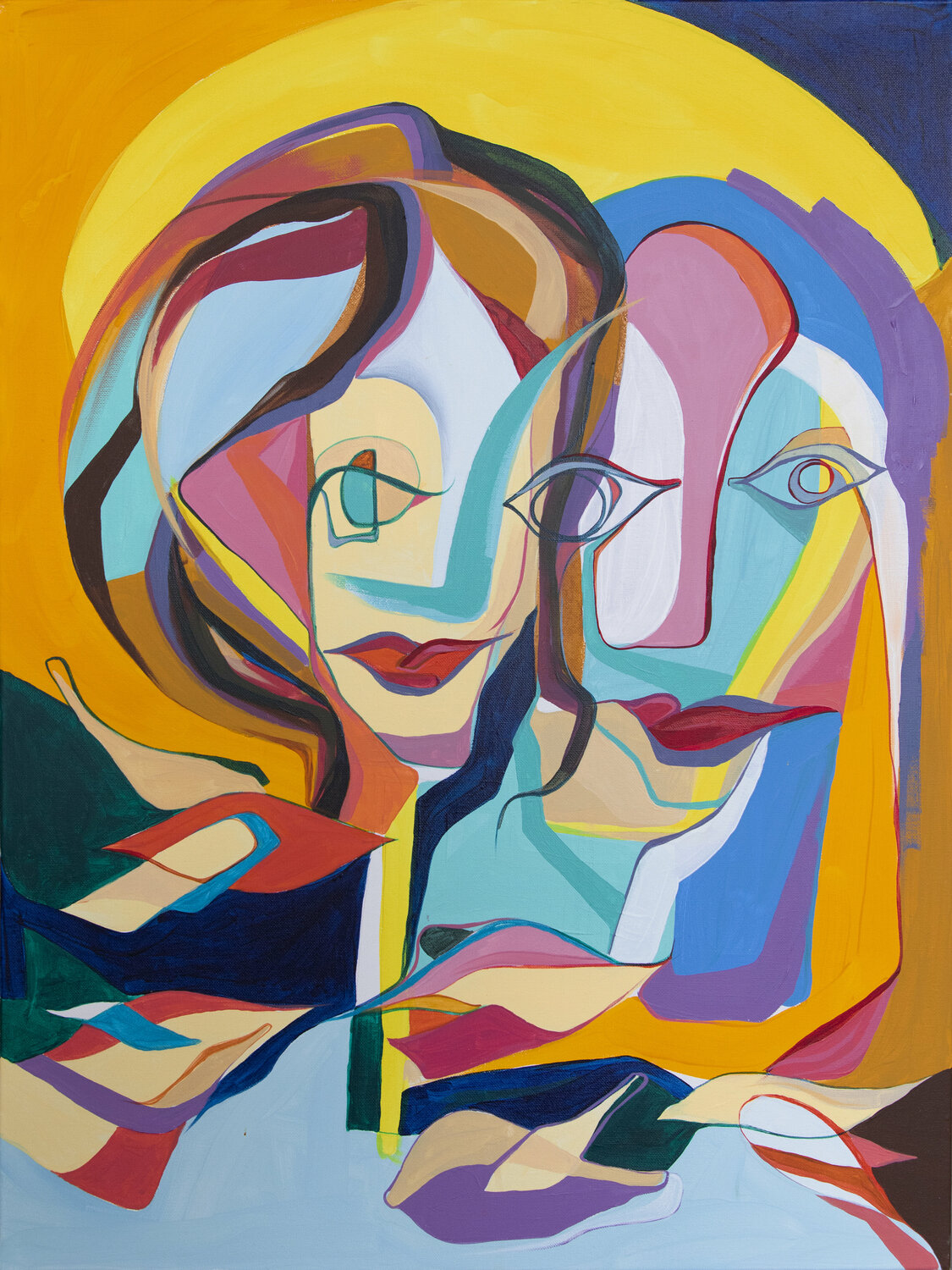 Two sisters Olja Mesec Original painting for sale