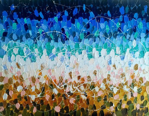 Sea breeze - abstract seascape by Aliaksandra Tsesarskaya, Painting for Sale on Select