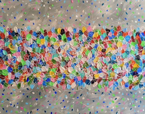 Colorful days - Colorful abstract painting by Aliaksandra Tsesarskaya, Painting for Sale on Select