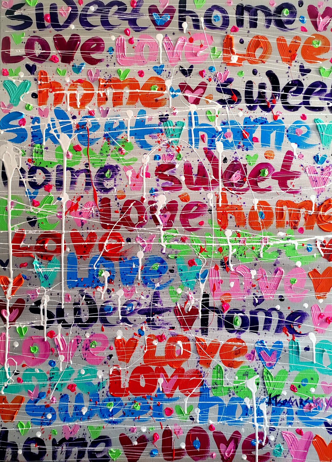 Sweet home - colorful abstract painting Aliaksandra Tsesarskaya Original painting for sale