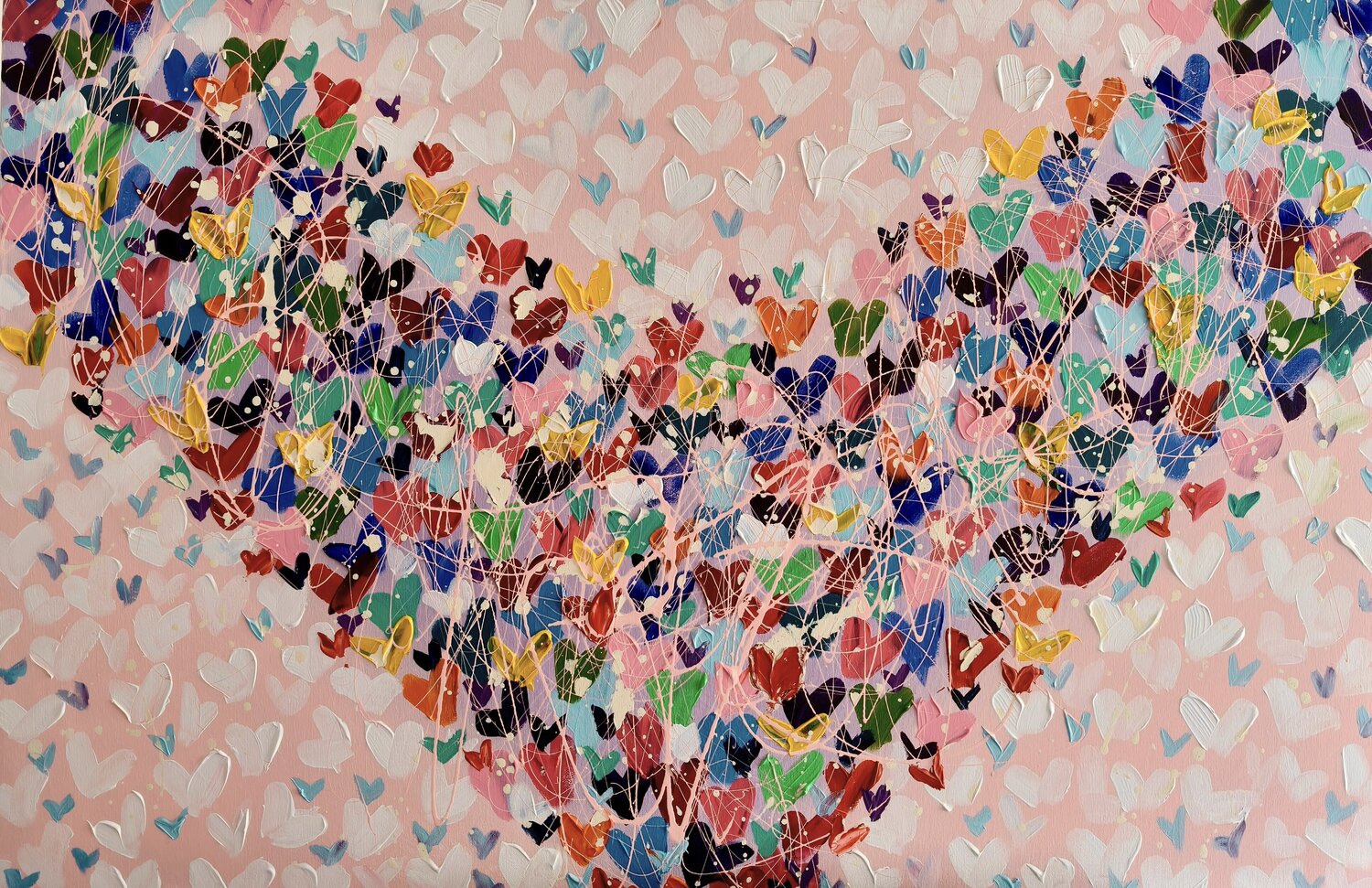 Love- Colorful heards , abstract painting Aliaksandra Tsesarskaya Original painting for sale
