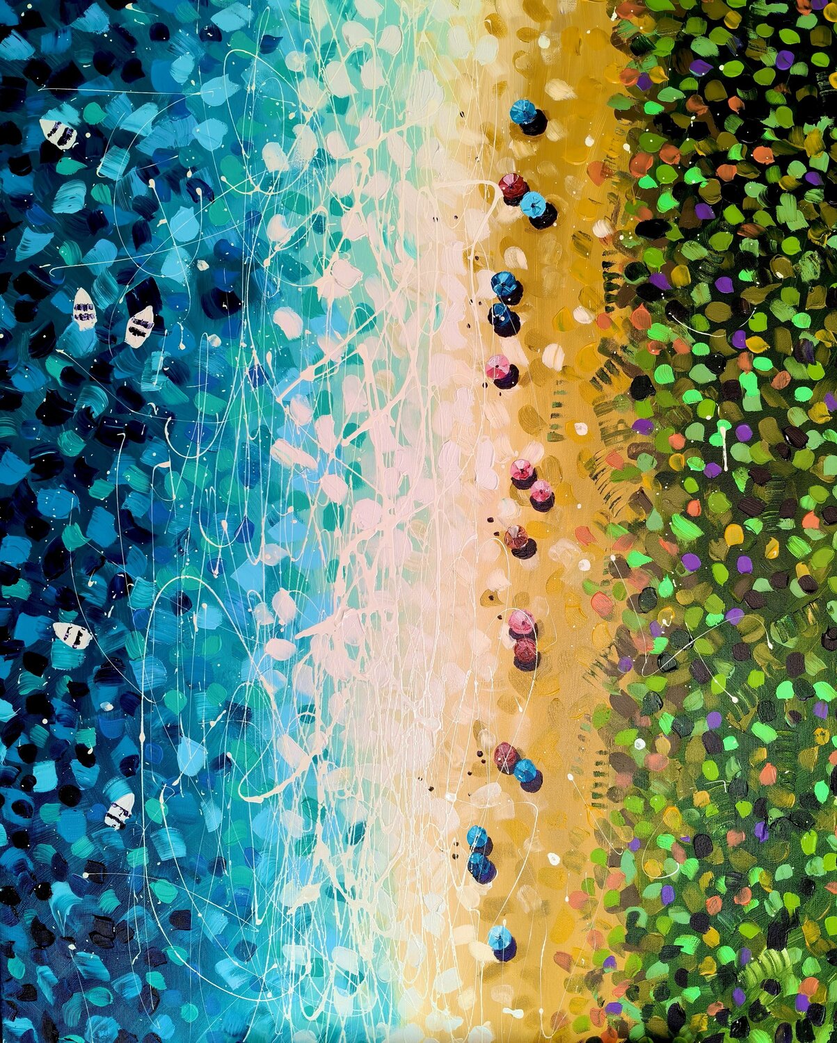Summer paradise - seascape Aliaksandra Tsesarskaya Original painting for sale