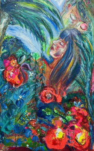 LOVE. NO WAR - HAPPY LOVERS GARDEN by NICOLE JUTKA, Painting for Sale on Select
