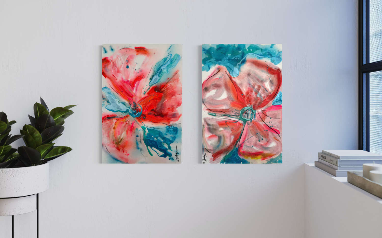 BLOOM OF PEACE  & THE CORE OF LOVE NICOLE JUTKA Original painting for sale