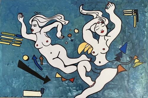 Kandinsky Naiads by Anouck Jourdaa, Painting for Sale on Select