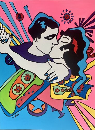 Fireworks Love by Anouck Jourdaa, Painting for Sale on Select