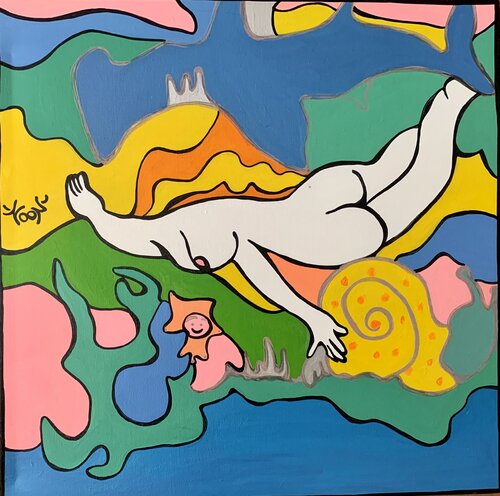 Swimmin' Thru by Anouck Jourdaa, Painting for Sale on Select