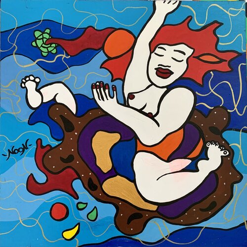 Riding Turtles by Anouck Jourdaa, Painting for Sale on Select
