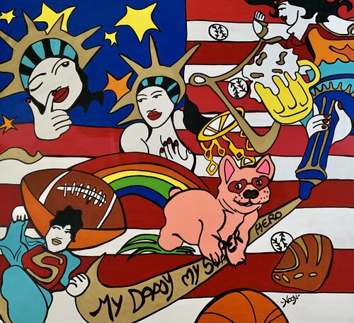AMERICANA UNITED WE STAND by Anouck Jourdaa, Painting for Sale on Select