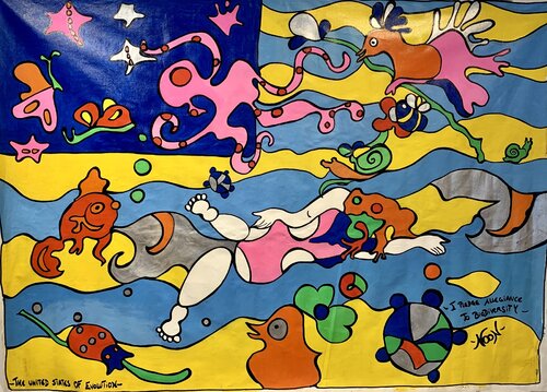I PLEDGE ALLEGIANCE TO BIODIVERSITY by Anouck Jourdaa, Painting for Sale on Select