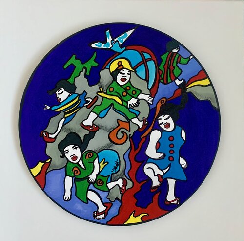 Hiroshima Children by Anouck Jourdaa, Painting for Sale on Select