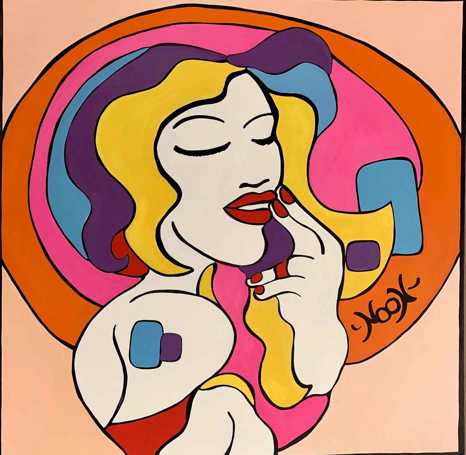 SMOKING HOT Anouck Jourdaa Original painting for sale